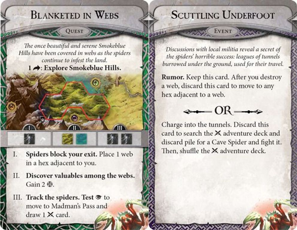 Runebound (Third Edition): Caught in a Web - Scenario Pack cards