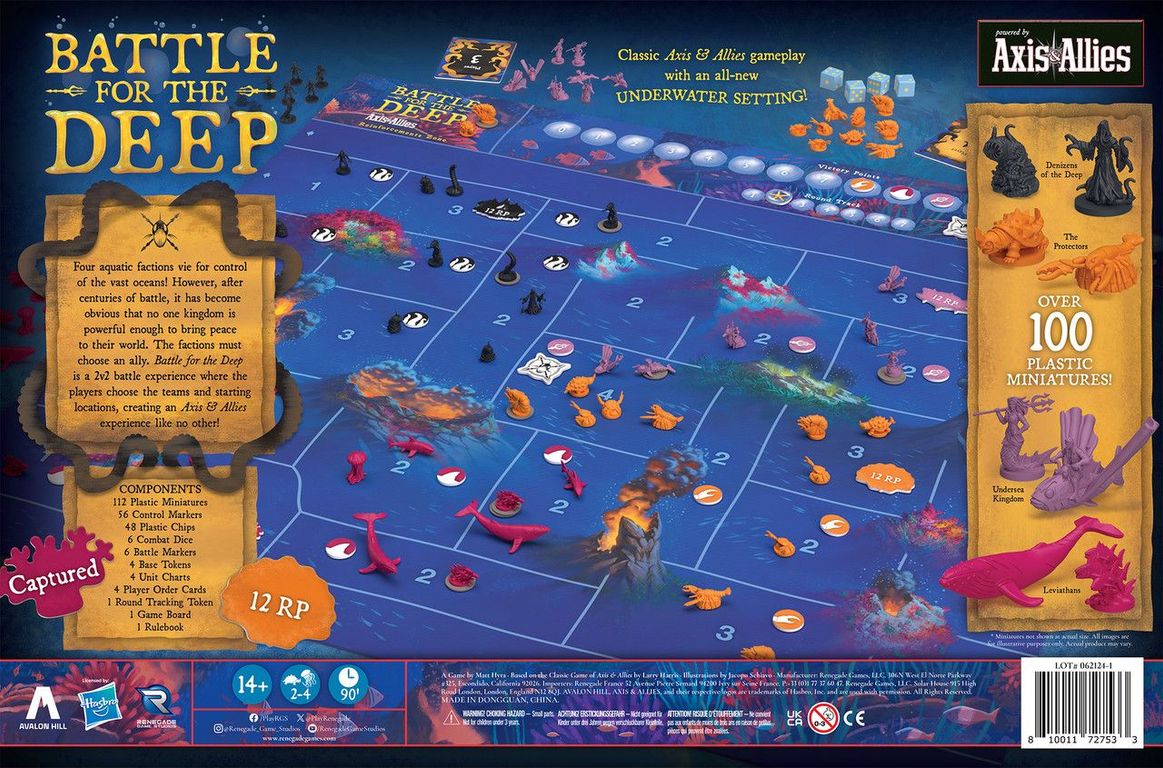 Battle for the Deep: Powered by Axis & Allies back of the box