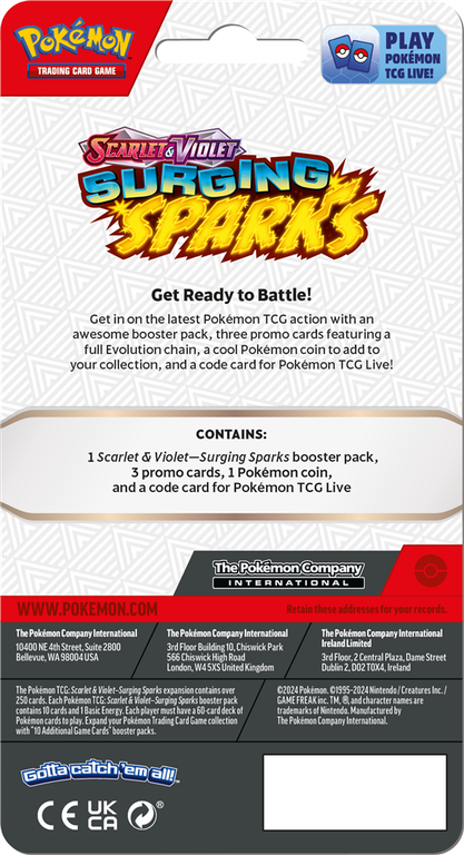 Pokémon TCG: Scarlet & Violet-Surging Sparks - Premium Checklane Blister Alakazam/Chandelure back of the box