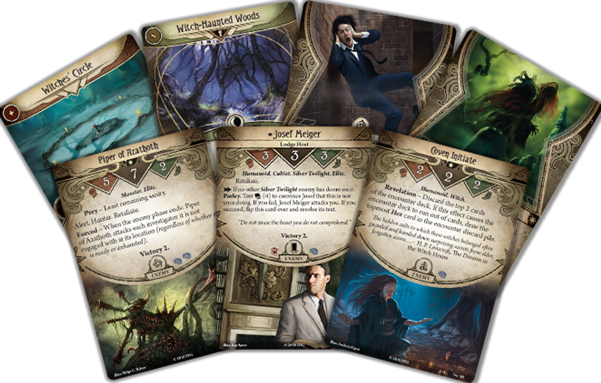 Horreur à Arkham: Le Jeu de Cartes – Le Cercle Brisé Extension investigateurs cartes