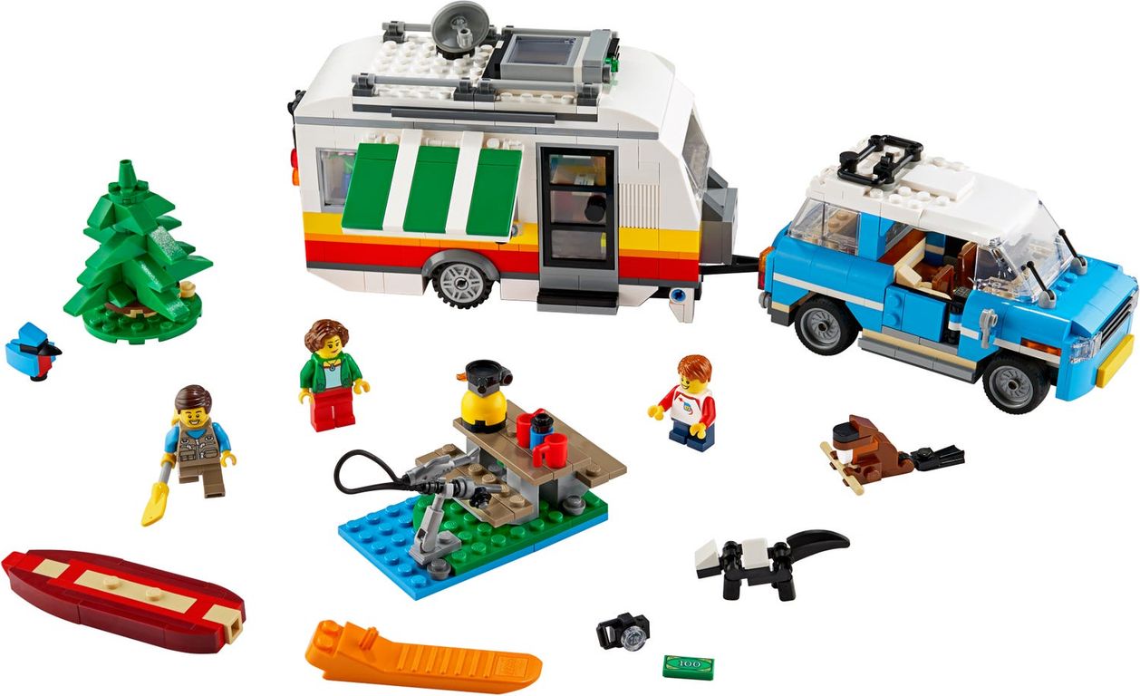 LEGO® Creator Caravan Family Holiday components