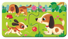 9 puzzles - les animaux et leurs enfants