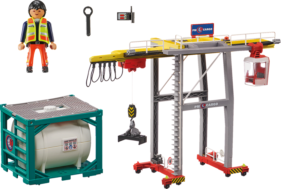 Playmobil® City Action Cargo Crane with Container components