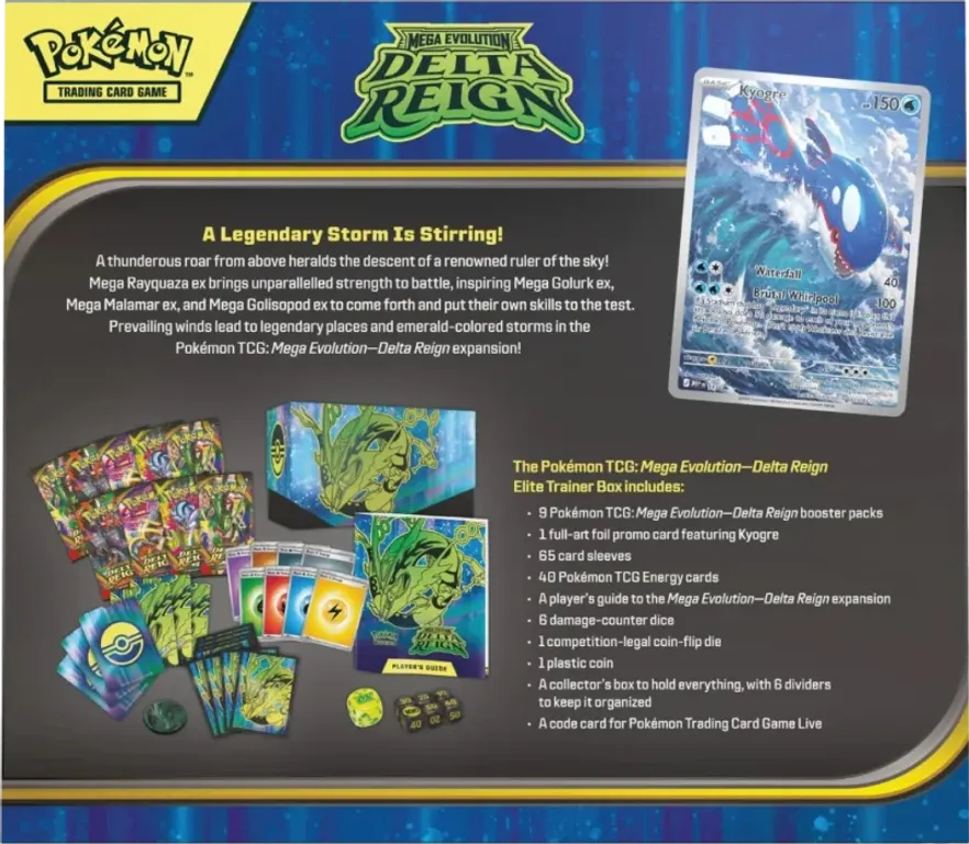Pokémon TCG: Mega Evolution - Delta Reign Elite Trainer Box back of the box