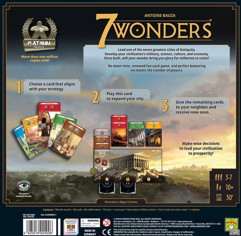 7 Wonders (Second Edition) rückseite der box