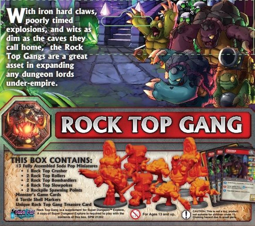 Super Dungeon Explore: Rock Top Gang back of the box