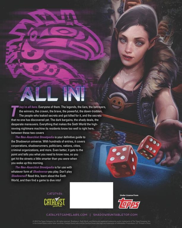 Shadowrun: The Neo-Anarchist Streetpedia back of the box