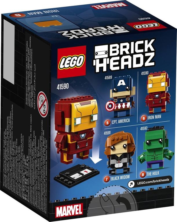 LEGO® BrickHeadz™ Iron Man achterkant van de doos