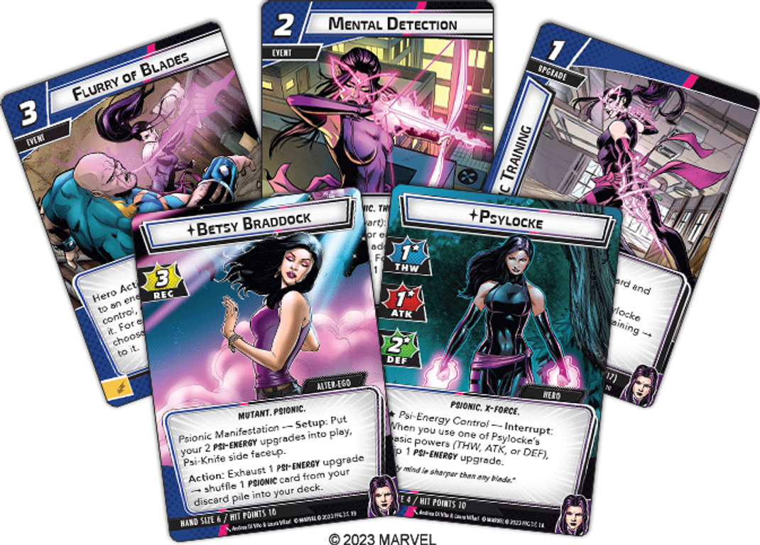 Marvel Champions: The Card Game – Psylocke Hero Pack cards