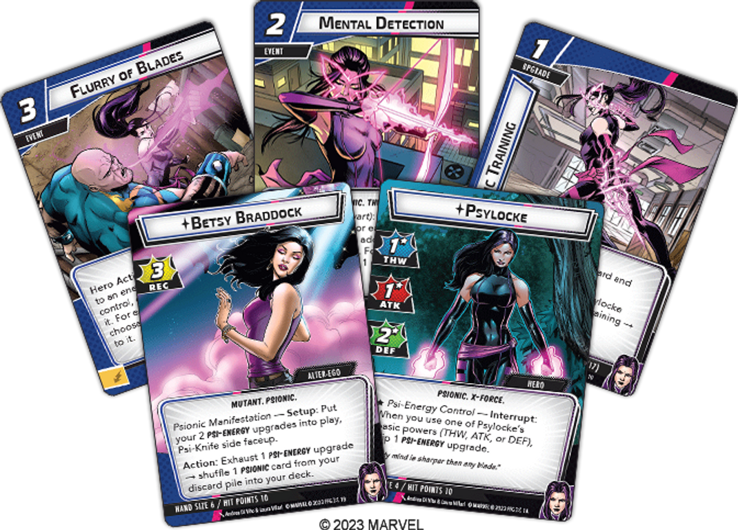 Marvel Champions: Le Jeu de Cartes – Psylocke Paquet Héros cartes