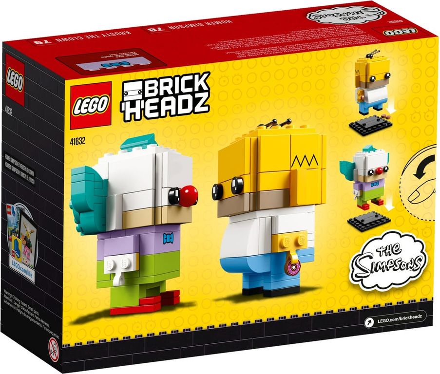 LEGO® BrickHeadz™ Homer Simpson & Krusty the Clown back of the box