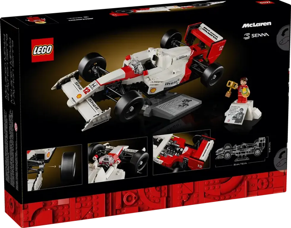 LEGO® Icons McLaren MP4/4 en Ayrton Senna achterkant van de doos