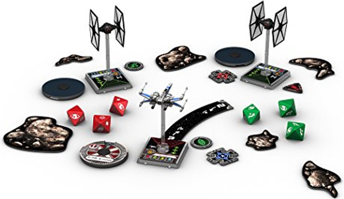 Star Wars: X-Wing Miniatures Game - The Force Awakens Core Set componenten