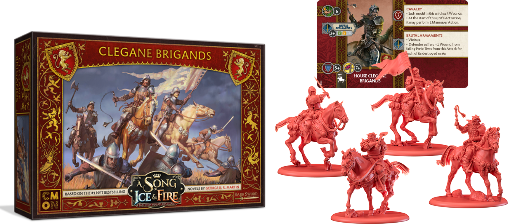 A Song of Ice & Fire: Tabletop Miniatures Game – Clegane Brigands komponenten