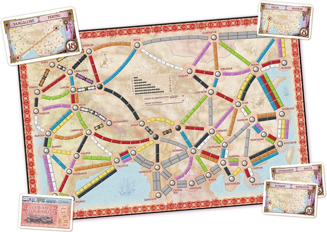 Ticket to Ride Map Collection: Volume 1 - Team Asia & Legendary Asia components