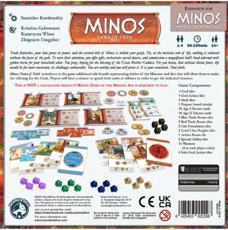 Minos: Dawn of Faith parte posterior de la caja