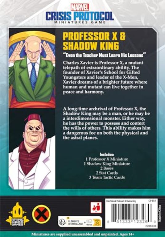 Marvel: Crisis Protocol – Professor X & Shadow King rückseite der box