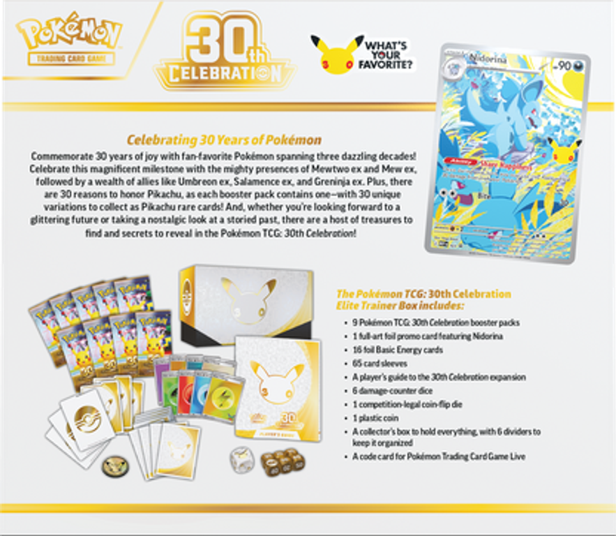 Pokémon: 30th Celebration - Elite Trainer Box back of the box
