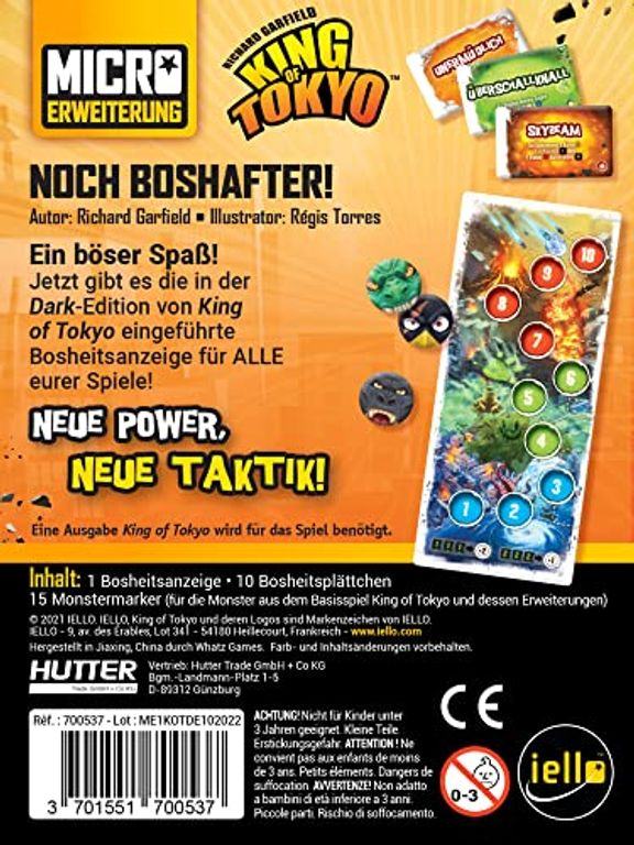 King of Tokyo: Noch Boshafter! rückseite der box