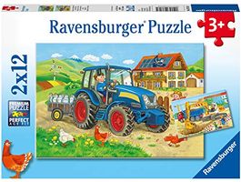 2 puzzles - construction site and farm