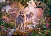 Wolf family in summer