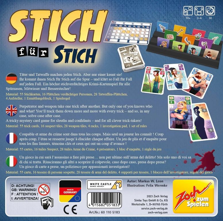 Stich für Stich achterkant van de doos