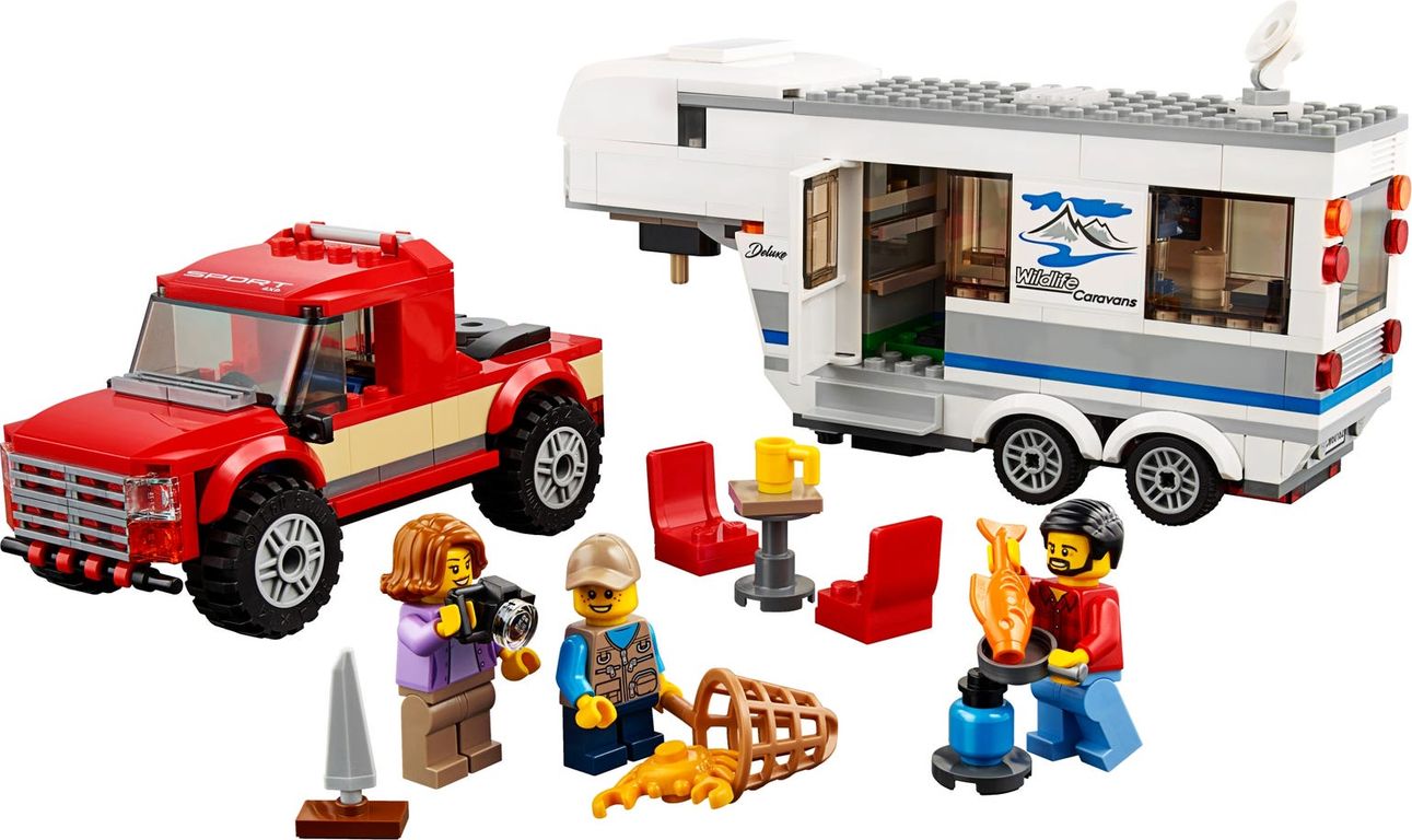 LEGO® City Le pick-up et sa caravane composants