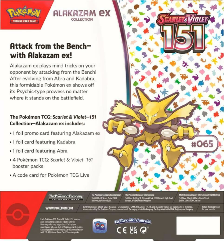 Pokémon TCG: Scarlet & Violet: 151 Collection - Alakazam ex dos de la boîte