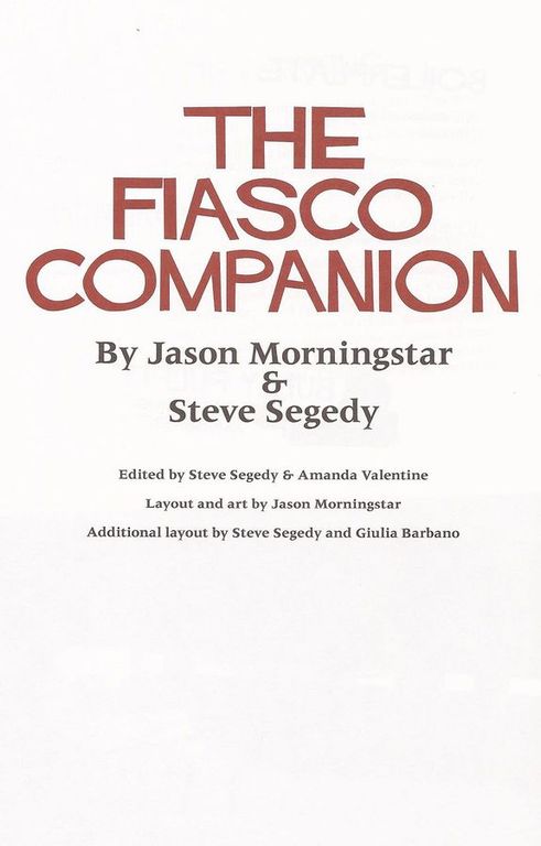 The Fiasco Companion handleiding