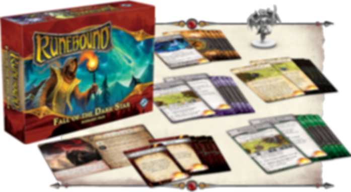 Runebound (Third Edition): Fall of the Dark Star - Scenario Pack components