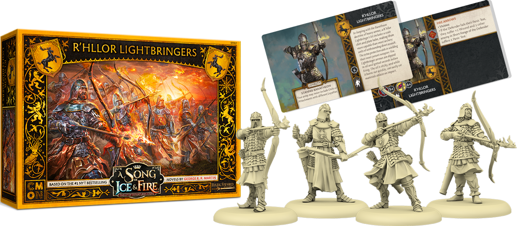 A Song of Ice & Fire: Tabletop Miniatures Game – R'hllor Lightbringers komponenten