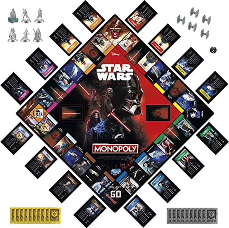 Monopoly: Star Wars Dark Side komponenten