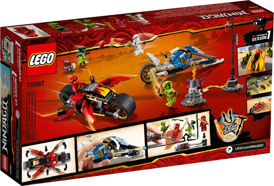 LEGO® Ninjago Kai's Blade Cycle & Zane's Snowmobile back of the box