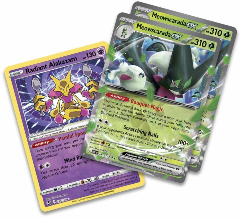 Pokémon TCG: Meowscarada ex Deluxe Battle Deck cartes