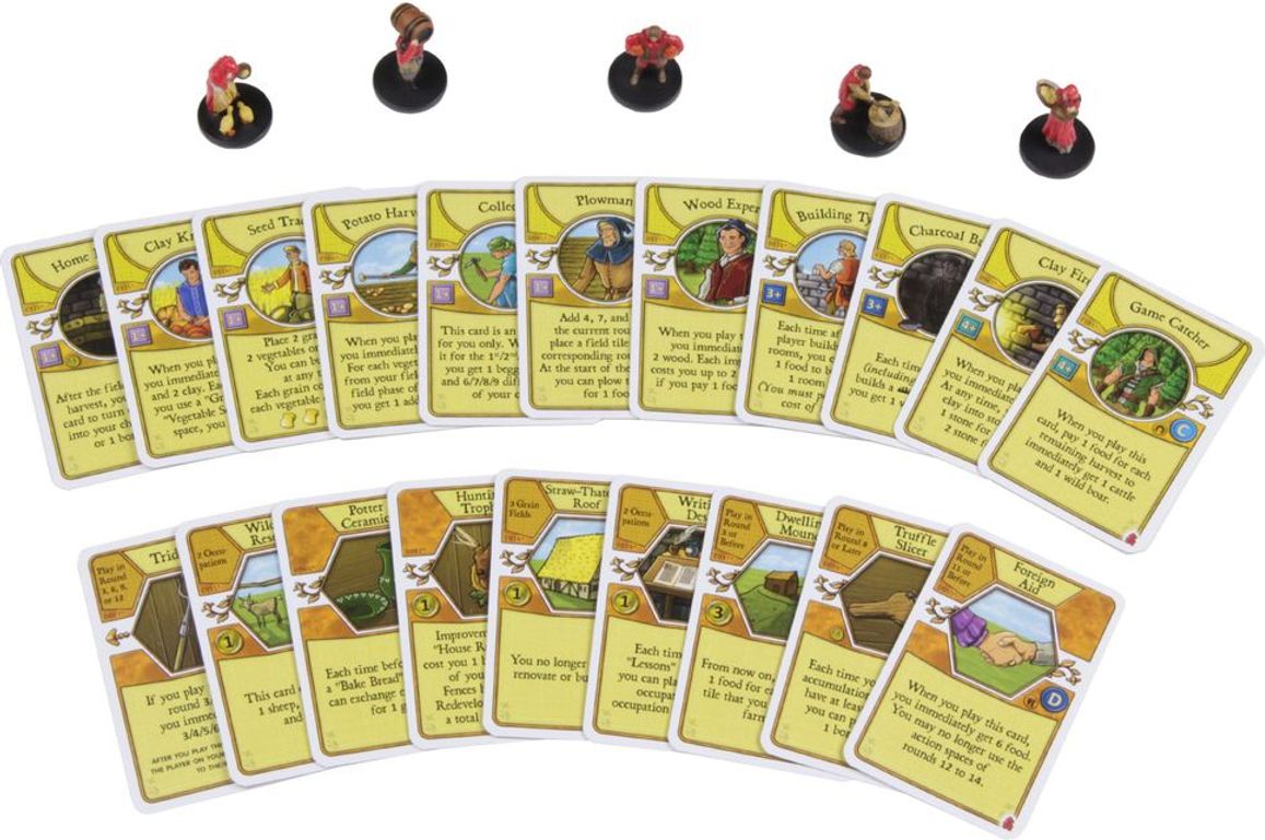 Agricola: Erweiterung in Spielerfarbe rot karten