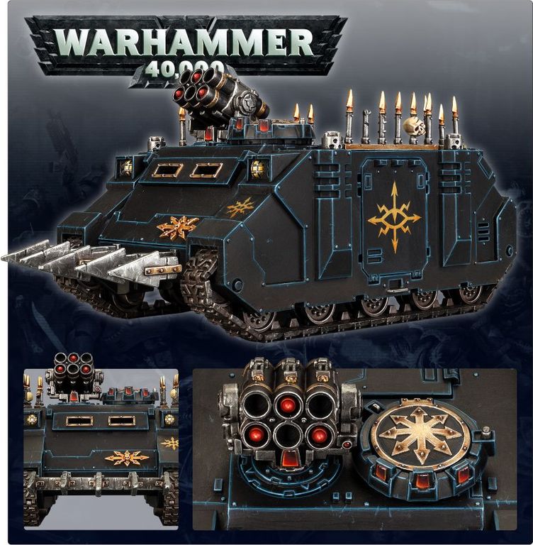 Warhammer 40.000 Chaos Space Marines Rhino achterkant van de doos