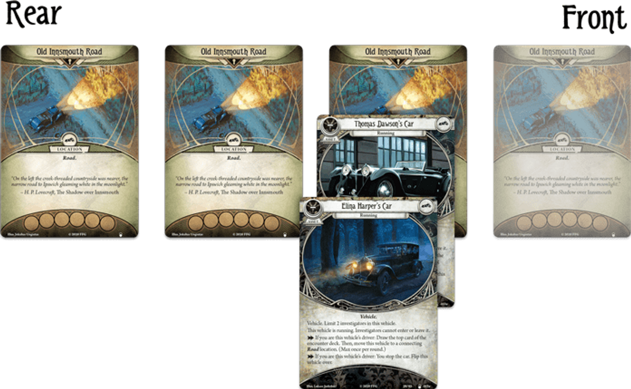 Arkham Horror: The Card Game – Horror in High Gear: Mythos Pack kaarten