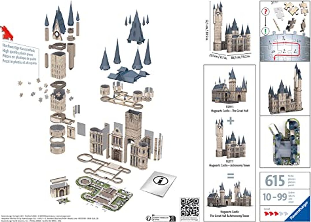 Harry Potter Hogwarts Castle - Astronomy Tower rückseite der box