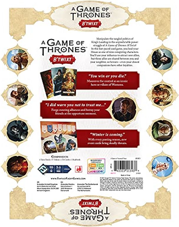 A Game of Thrones: B’Twixt back of the box