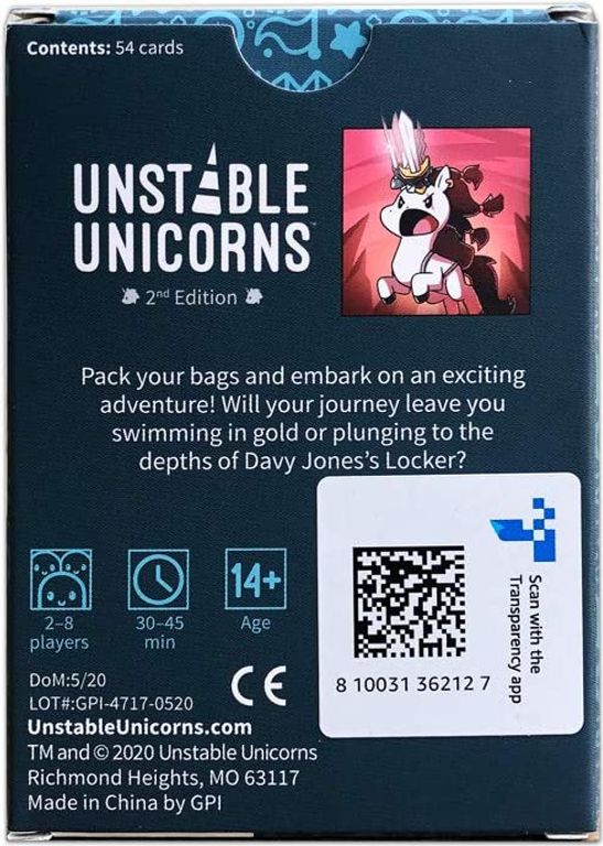 Unstable Unicorns: Adventures achterkant van de doos