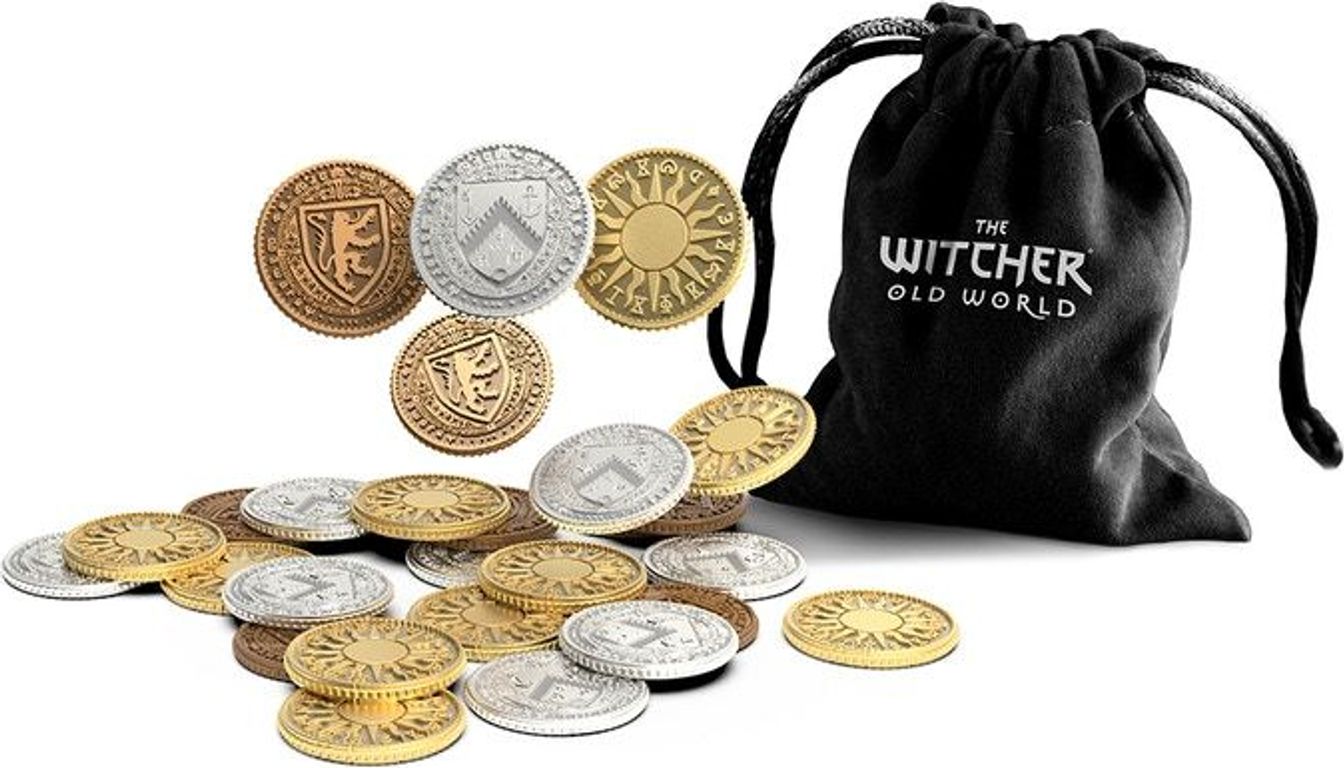 The Witcher: Old World – Metal Coins componenten
