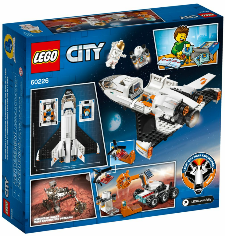 LEGO® City Mars-Forschungsshuttle, Spaceshuttle rückseite der box
