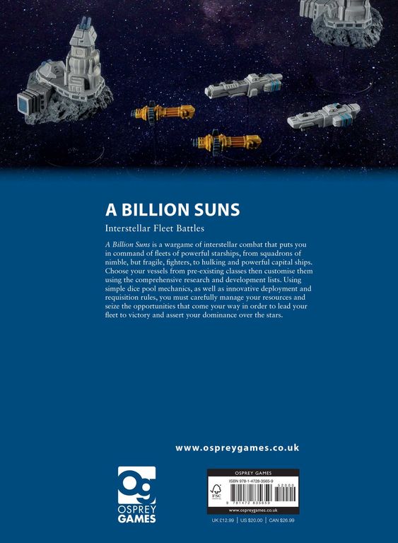A Billion Suns: Interstellar Fleet Battles parte posterior de la caja