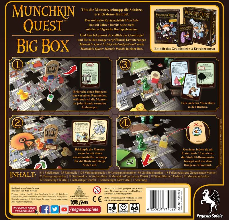 Munchkin Quest: Big Box parte posterior de la caja