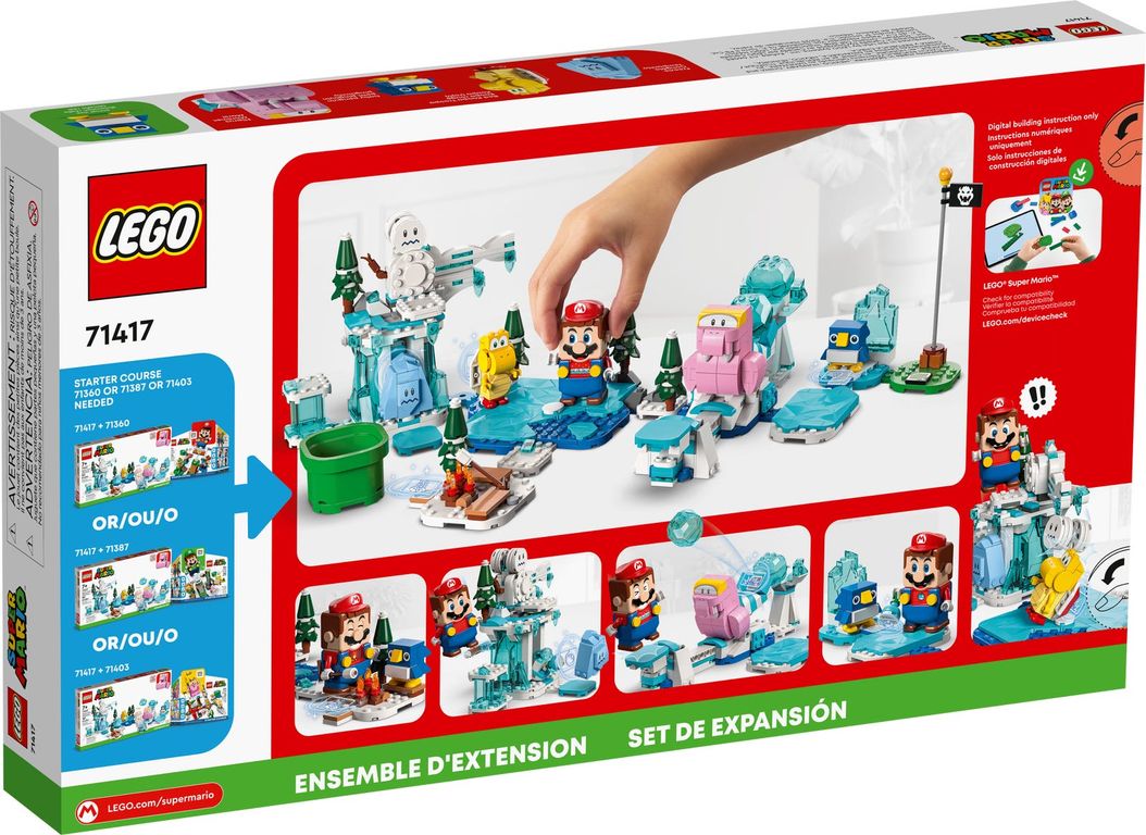 LEGO® Super Mario™ Ensemble d’extension L'aventure dans la neige de Morsinet dos de la boîte