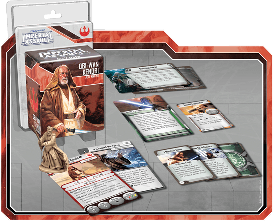 Star Wars: Imperial Assault – Obi-Wan Kenobi (Jedi-Ritter) Verbündeten-Pack komponenten