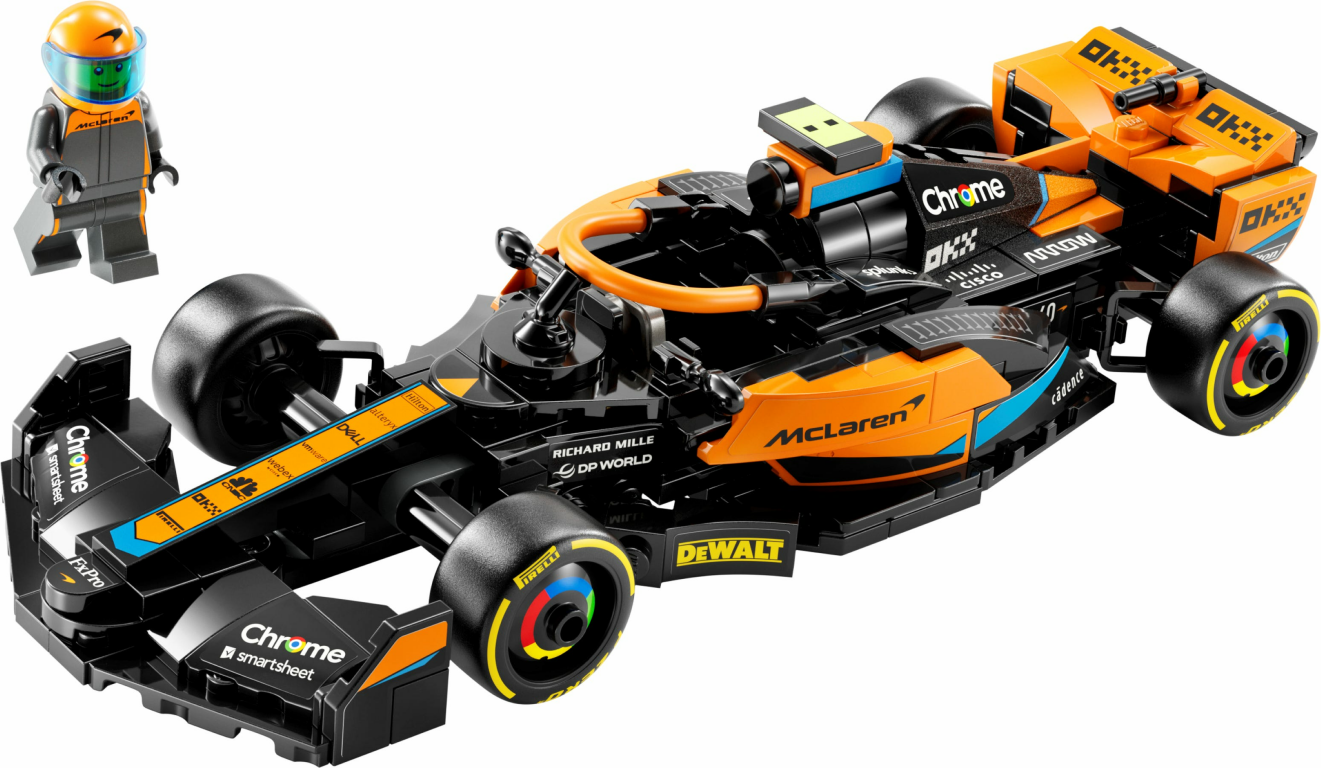 LEGO® Speed Champions Monoposto da corsa McLaren Formula 1 2023 componenti