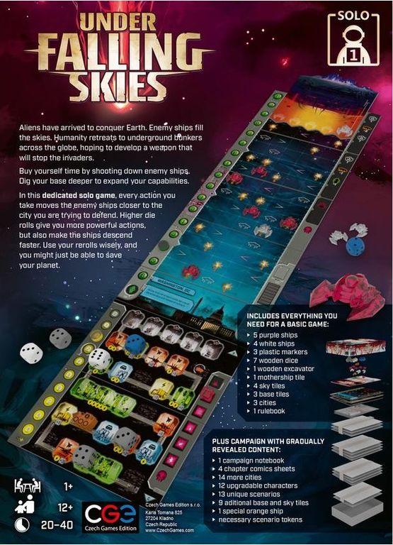 Under Falling Skies back of the box