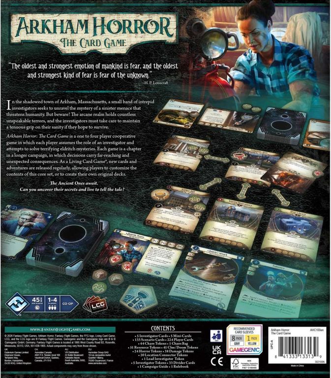 Arkham Horror: The Card Game Core Set Chapter Two back of the box
