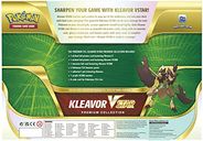 Pokémon TCG: Kleavor VSTAR Premium Collection achterkant van de doos
